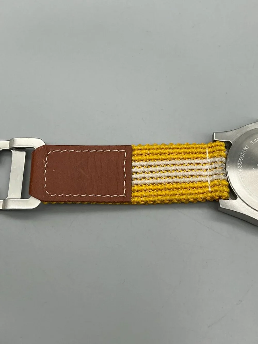 Calvin Klein Jeans Commerce Root Mens Watch Silver Tone Yellow New Battery